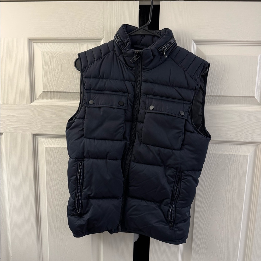 Zara Man Quilted Navy Vest